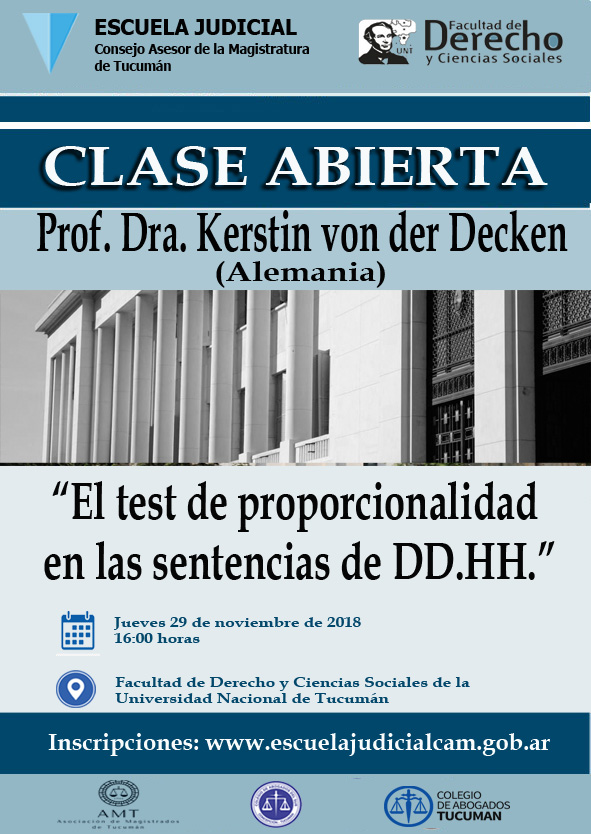 Clase abierta “El test de proporcionalidad en las sentencias de DDHH»