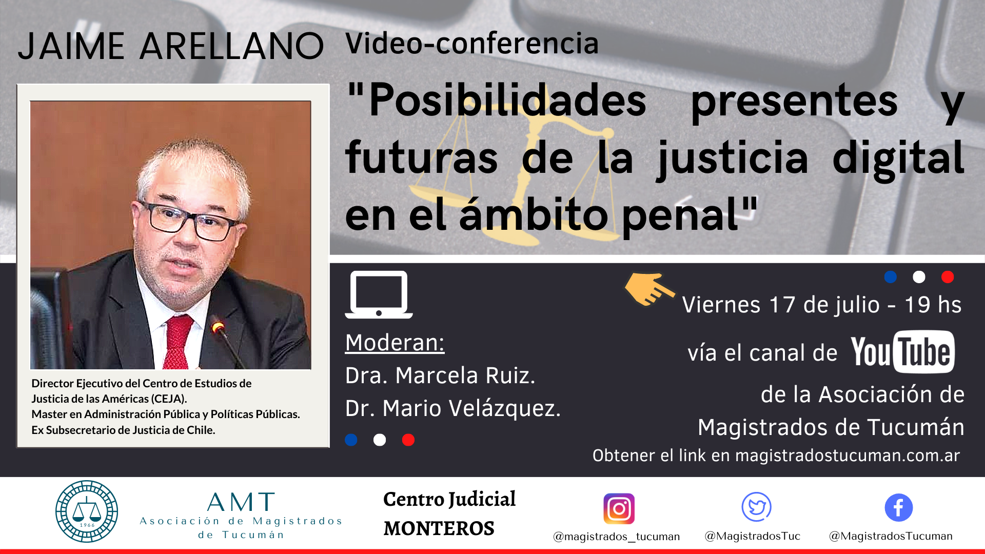 Vuelva a ver la conferencia de Jaime Arellano «Posibilidades presentes y futuras de la justicia digital en el ámbito penal»