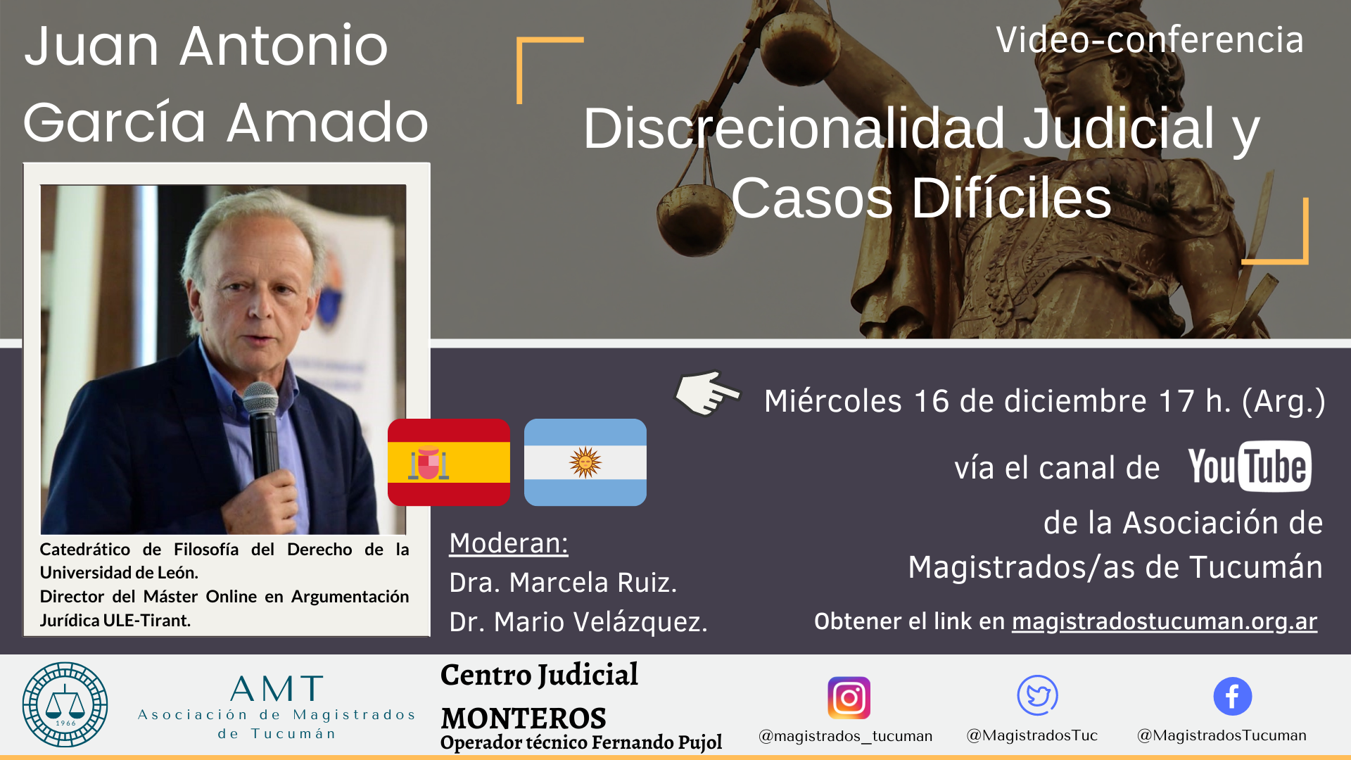 Vuelva a ver la conferencia de Juan A. García Amado – Discrecionalidad judicial y casos difíciles