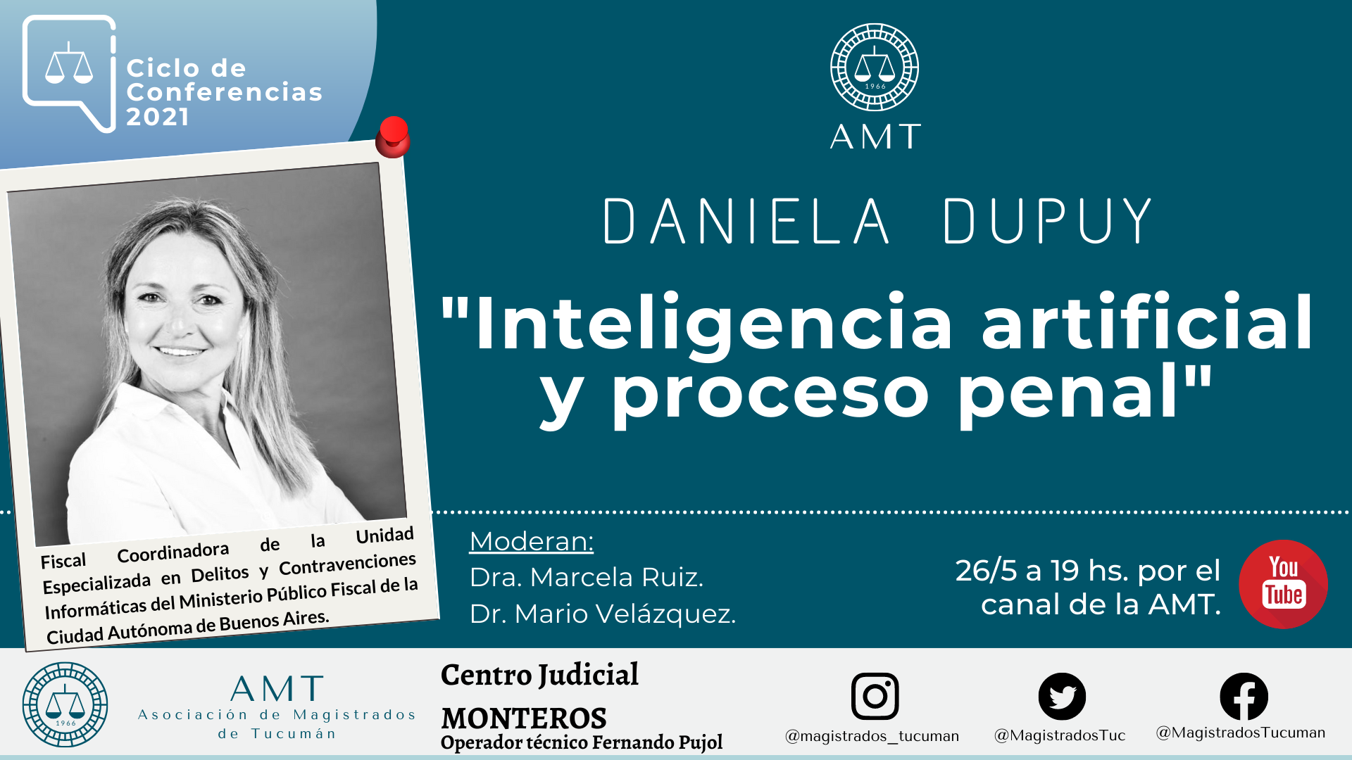 Vuelva a ver la conferencia de Daniela Dupuy «Inteligencia Artificial y proceso penal»