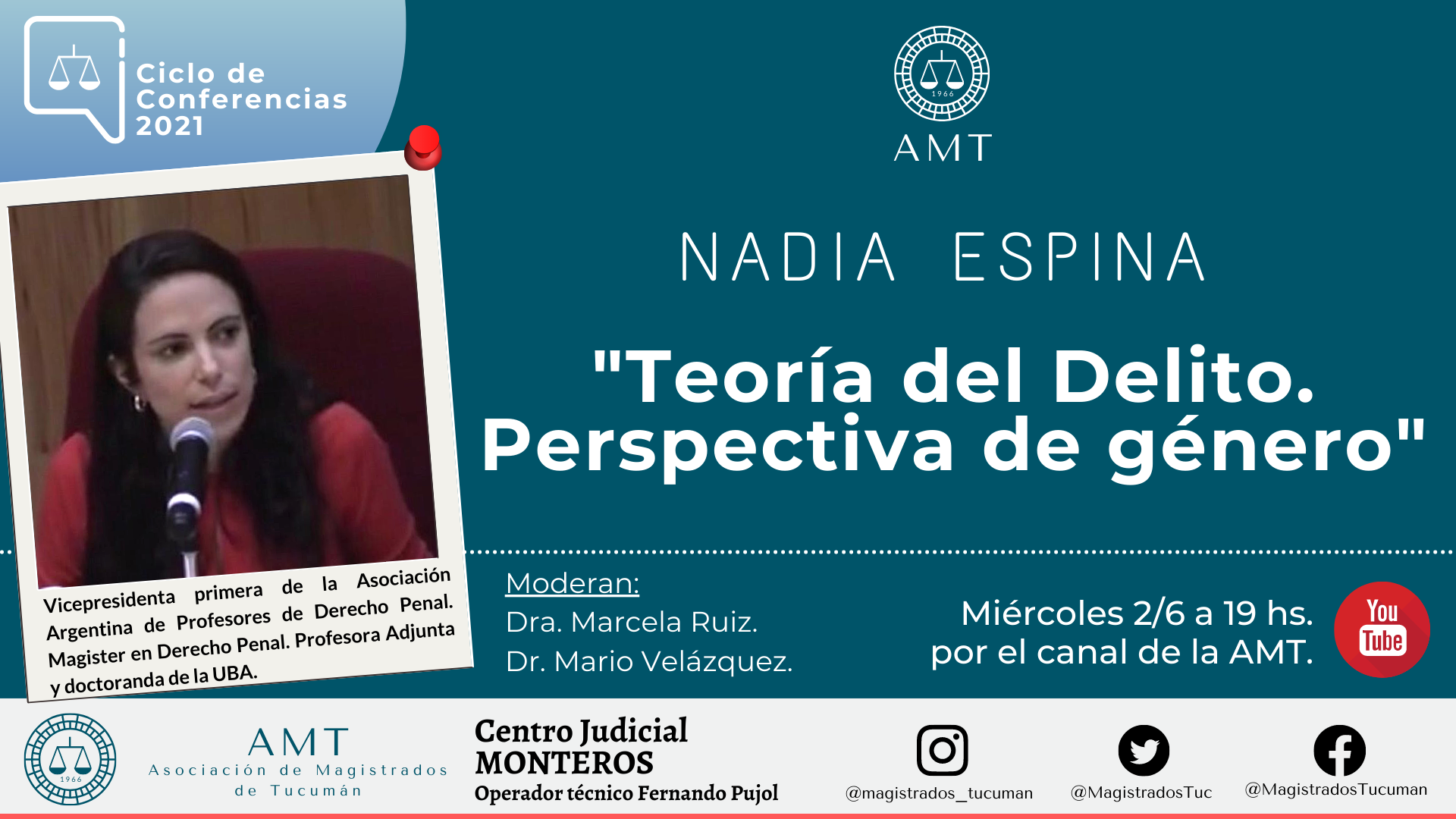 Vuelva a ver la conferencia de Nadia Espina «Teoría del Delito. Perspectiva de género»