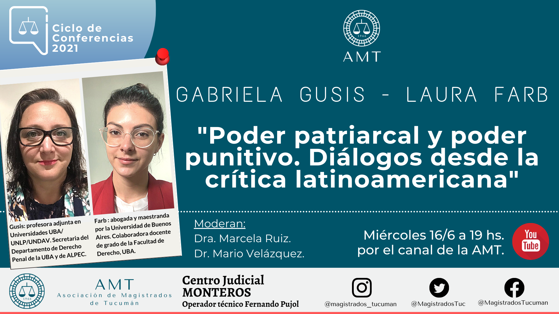 Vuelva a ver la conferencia de Gabriela Gusis y Laura Farb «Poder patriarcal y poder punitivo»