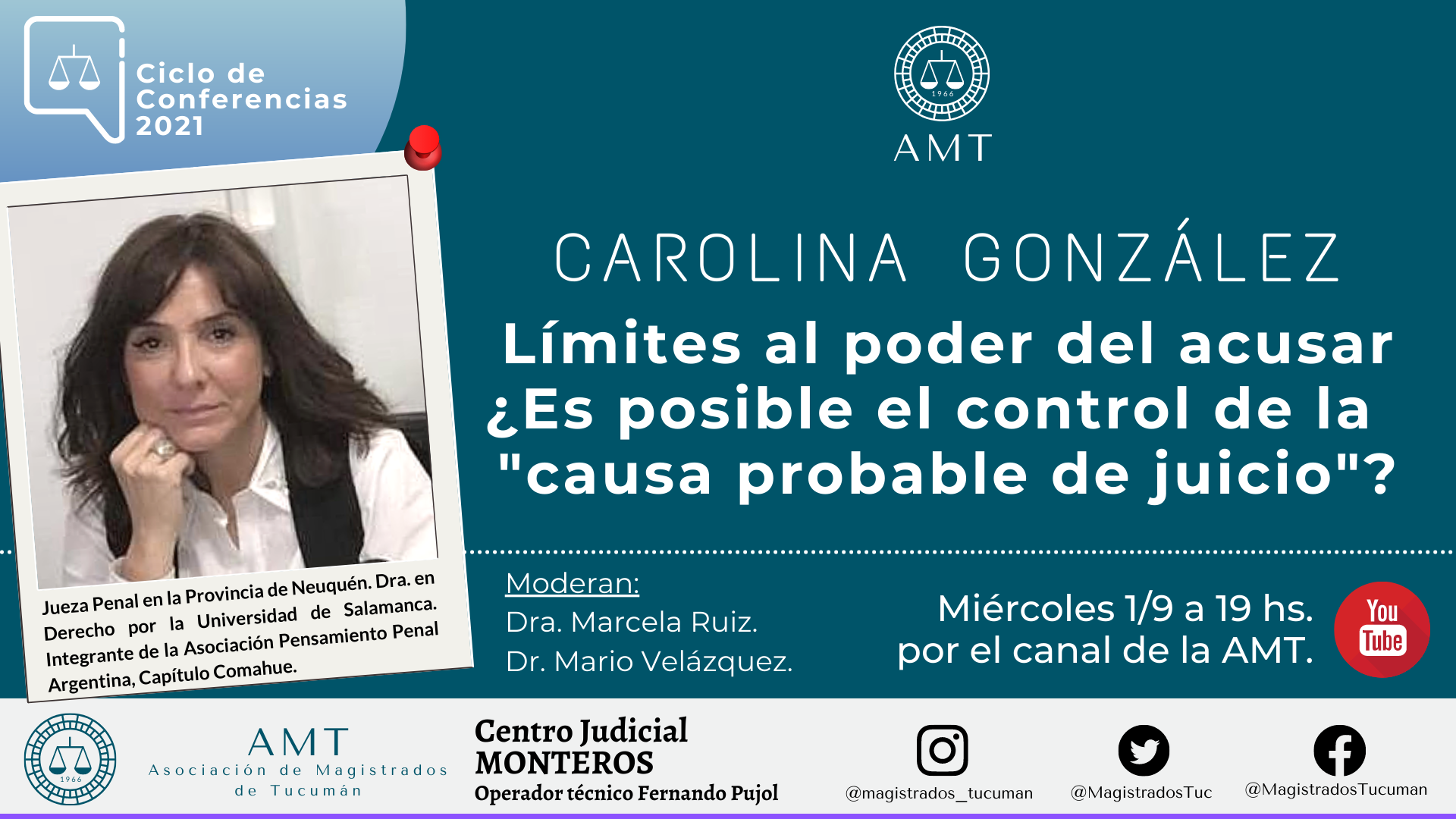Vuelva a ver la conferencia de Carolina González «Límites al poder del acusar»