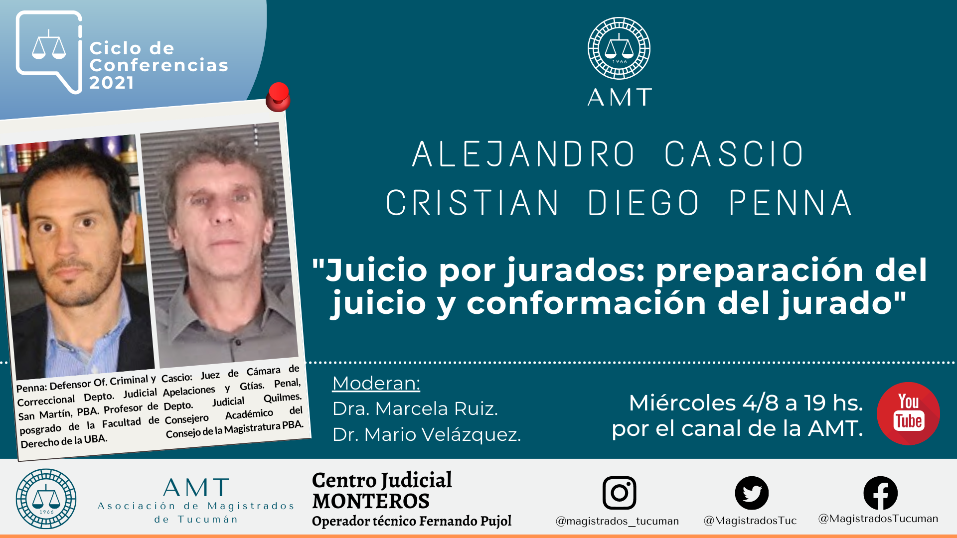 Vuelva a ver la conferencia de Cascio y Penna «Juicio por jurados: preparación del juicio y conformación del jurado»
