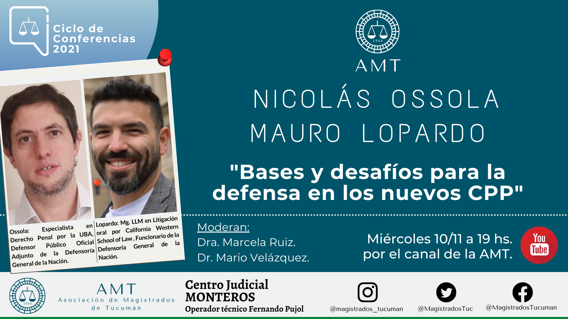 Vuelva a ver la conferencia de Ossola y Lopardo «Bases y desafíos para la defensa en los nuevos CPP”