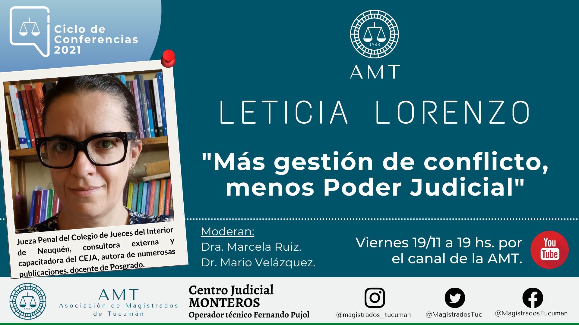 Vuelva a ver la conferencia de Leticia Lorenzo «Más gestión de conflicto, menos Poder Judicial»