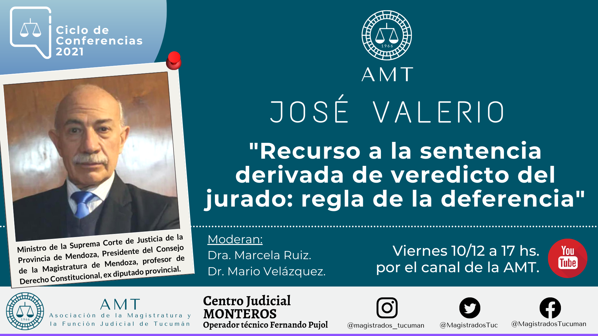 Vuelva a ver la conferencia de José Valerio «Recurso a la sentencia derivada de veredicto del jurado»