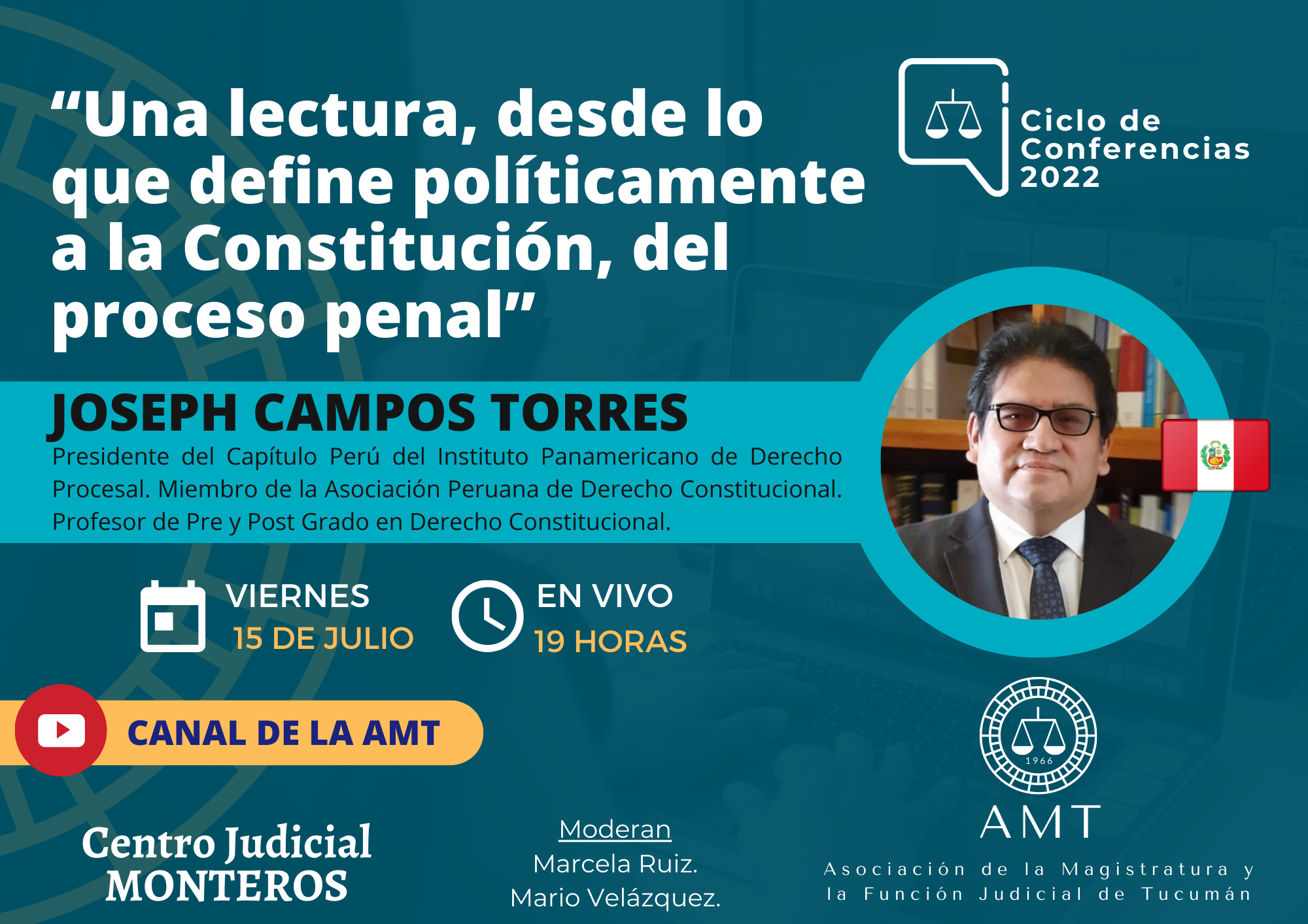 Vuelva a ver la conferencia de Joseph Campos Torres “Una lectura del proceso penal”.