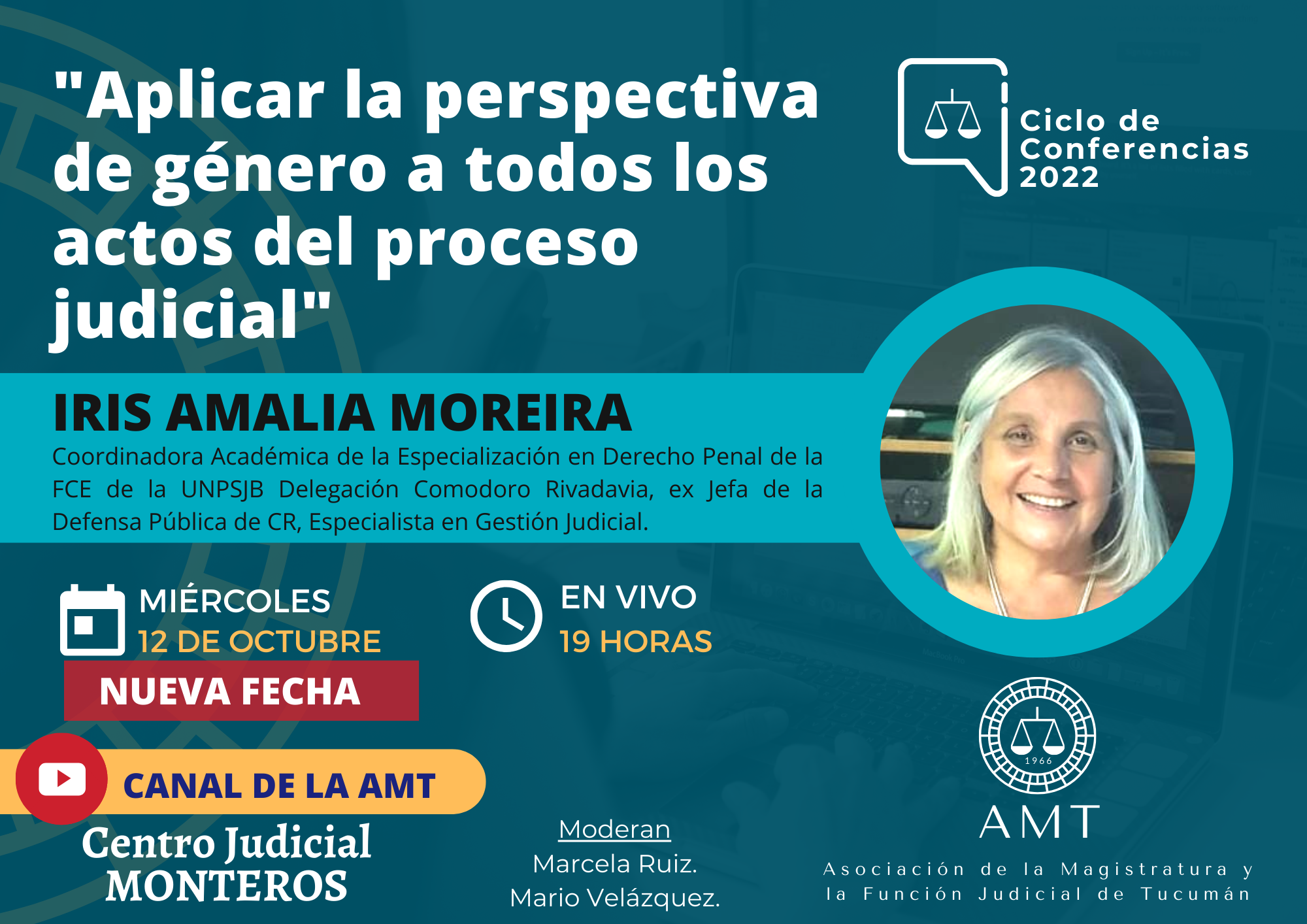 Vuelva a ver la conferencia de Iris Amalia Moreira «Aplicar la perspectiva de género a todos los actos del proceso judicial»