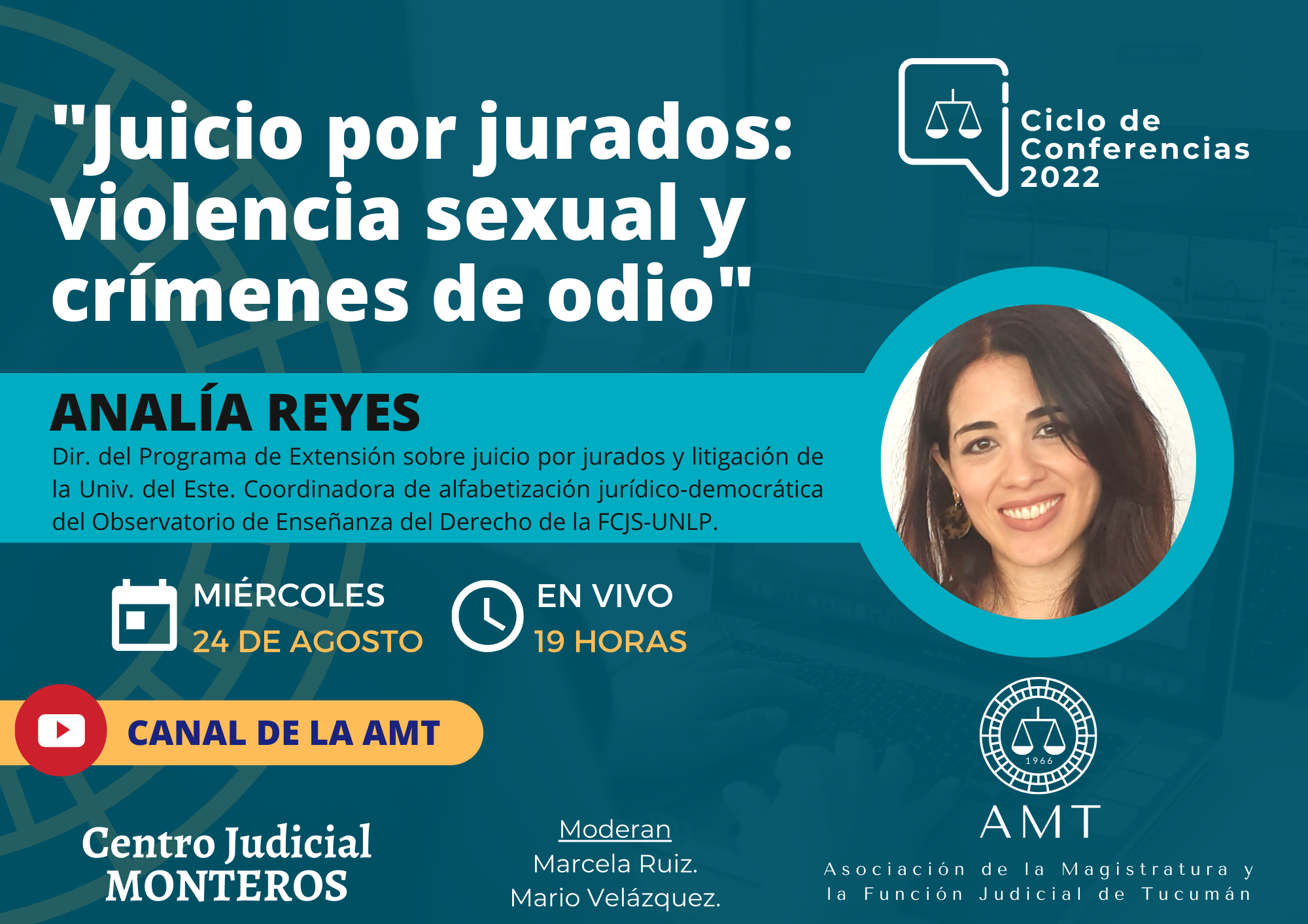 Vuelva a ver la conferencia de Analía Reyes «Juicio por jurados: violencia sexual y crímenes de odio»