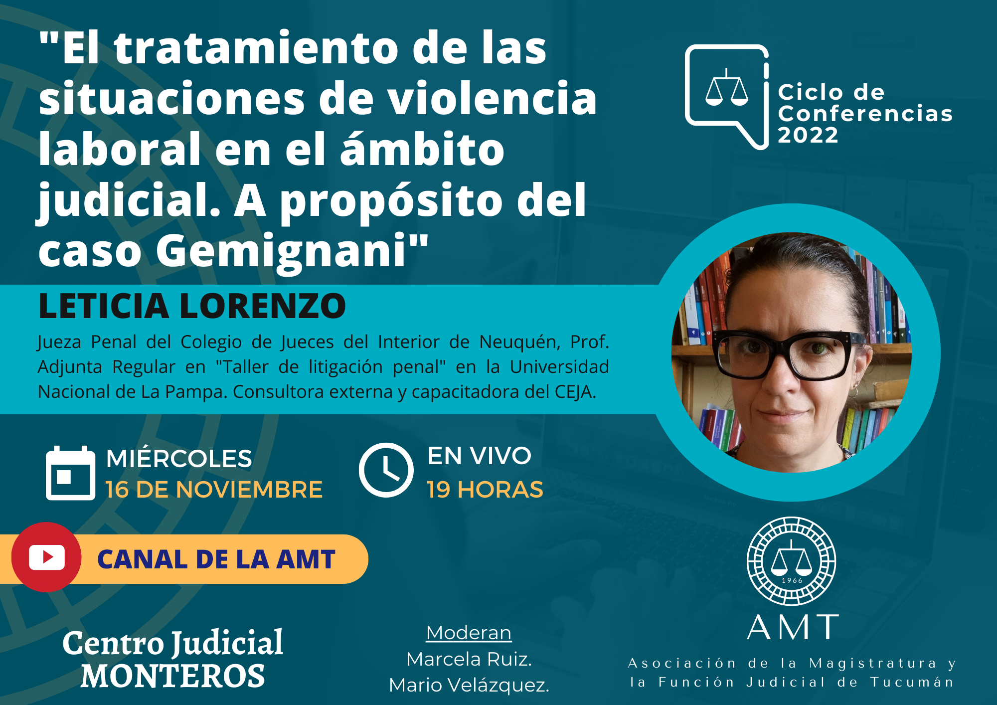 Vuelva a ver la conferencia de Leticia Lorenzo «El tratamiento de las situaciones de violencia laboral en el ámbito judicial»