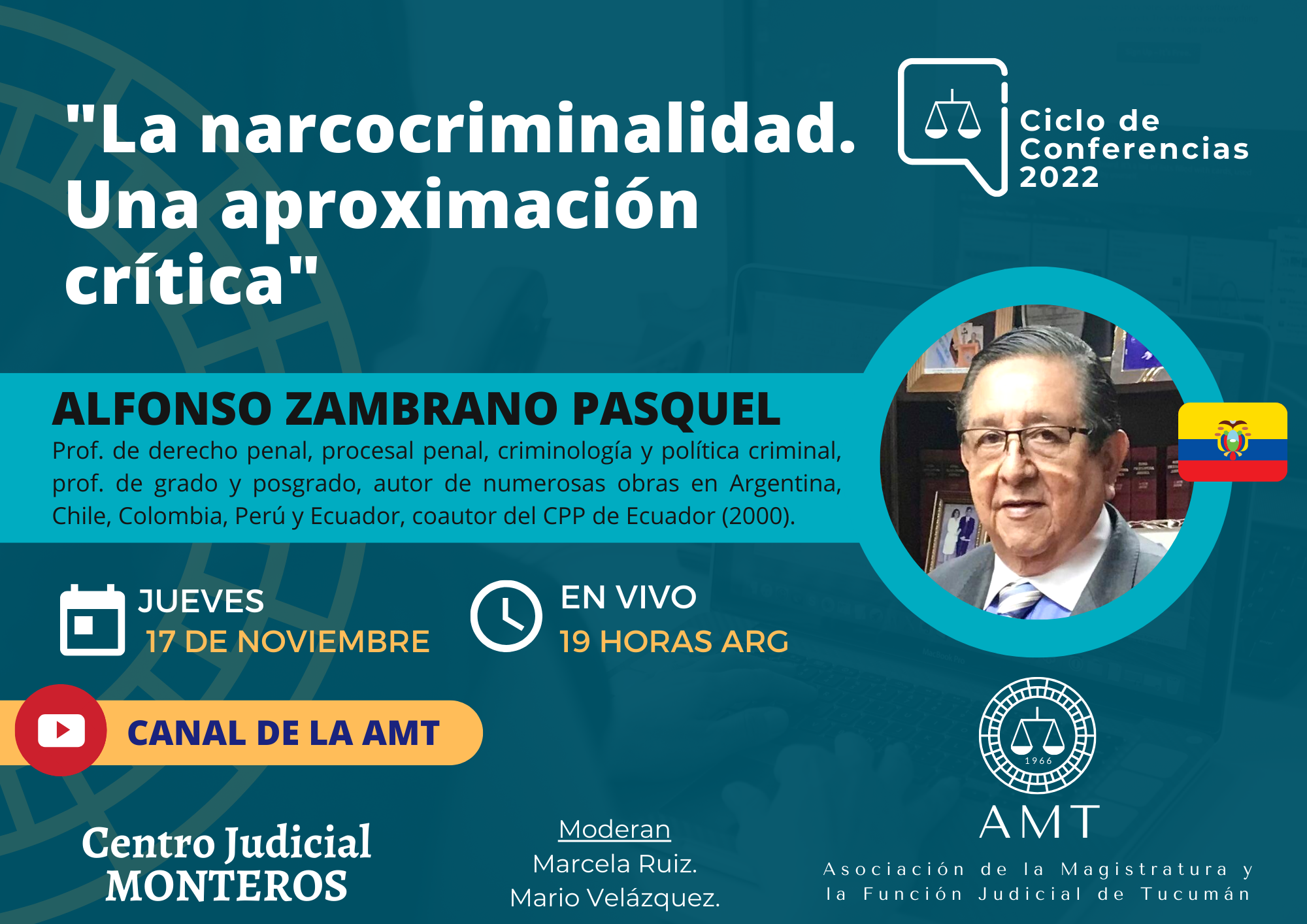 Vuelva a ver la conferencia de Alfonso Zambrano Pasquel «La narcocriminalidad. Una aproximación crítica»  
