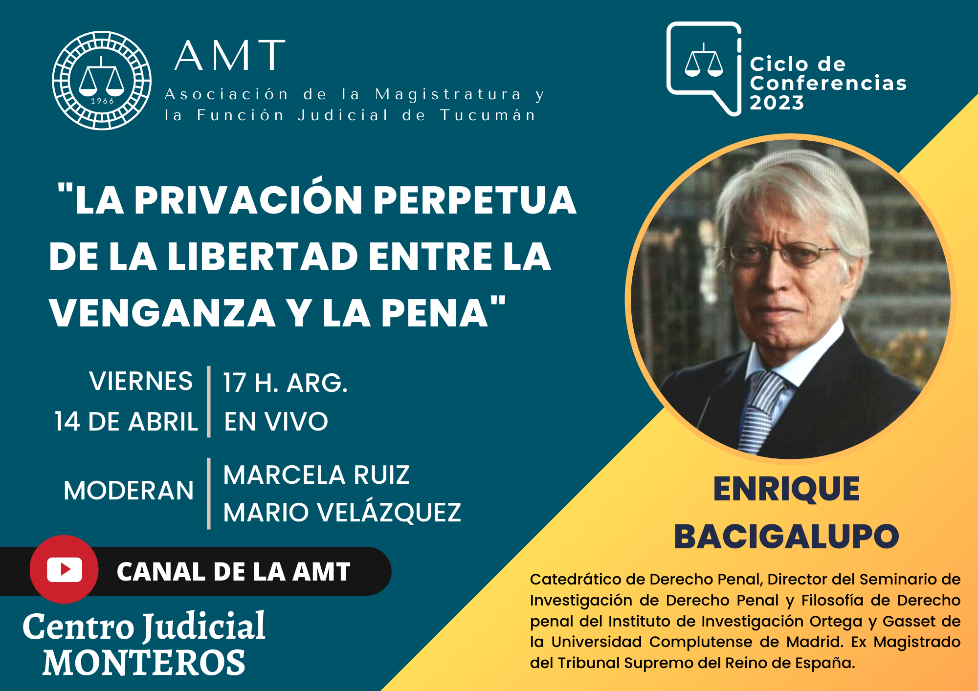 Vuelva a ver la conferencia de Enrique Bacigalupo «La privación perpetua de la libertad entre la venganza y la pena»