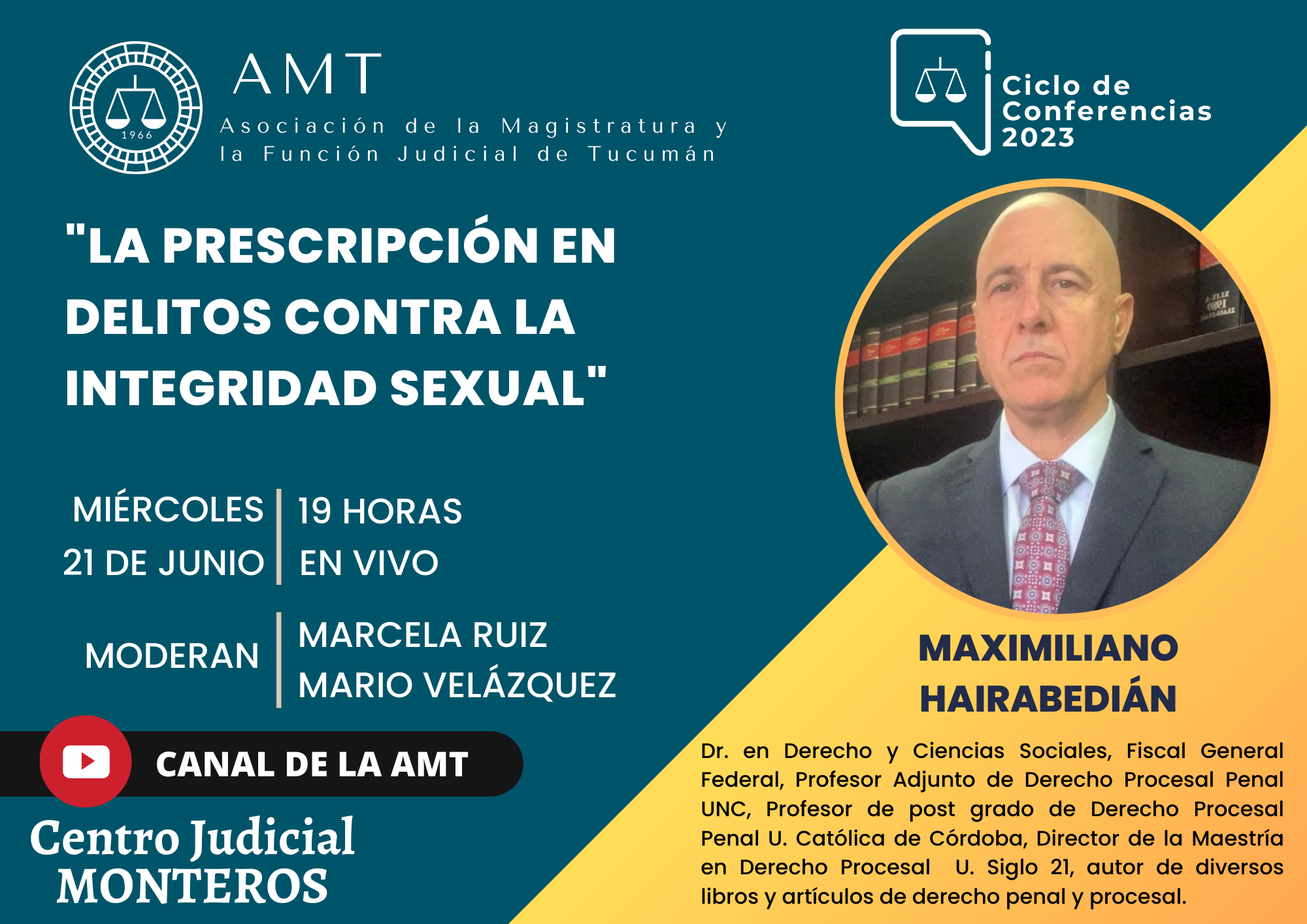 Vuelva a ver la conferencia de Maximiliano Hairabedián «La prescripción en delitos contra la integridad sexual»