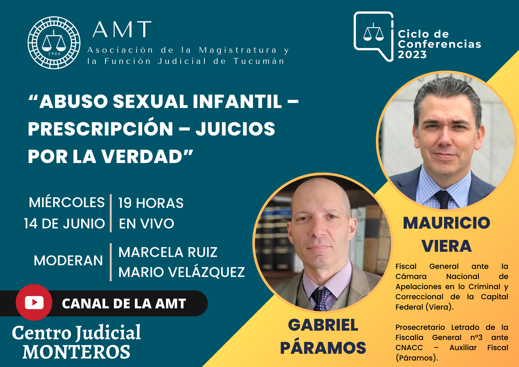 Vuelva a ver la conferencia de Gabriel Páramos y Mauricio Viera: “Abuso sexual infantil – Prescripción – Juicios por la verdad”
