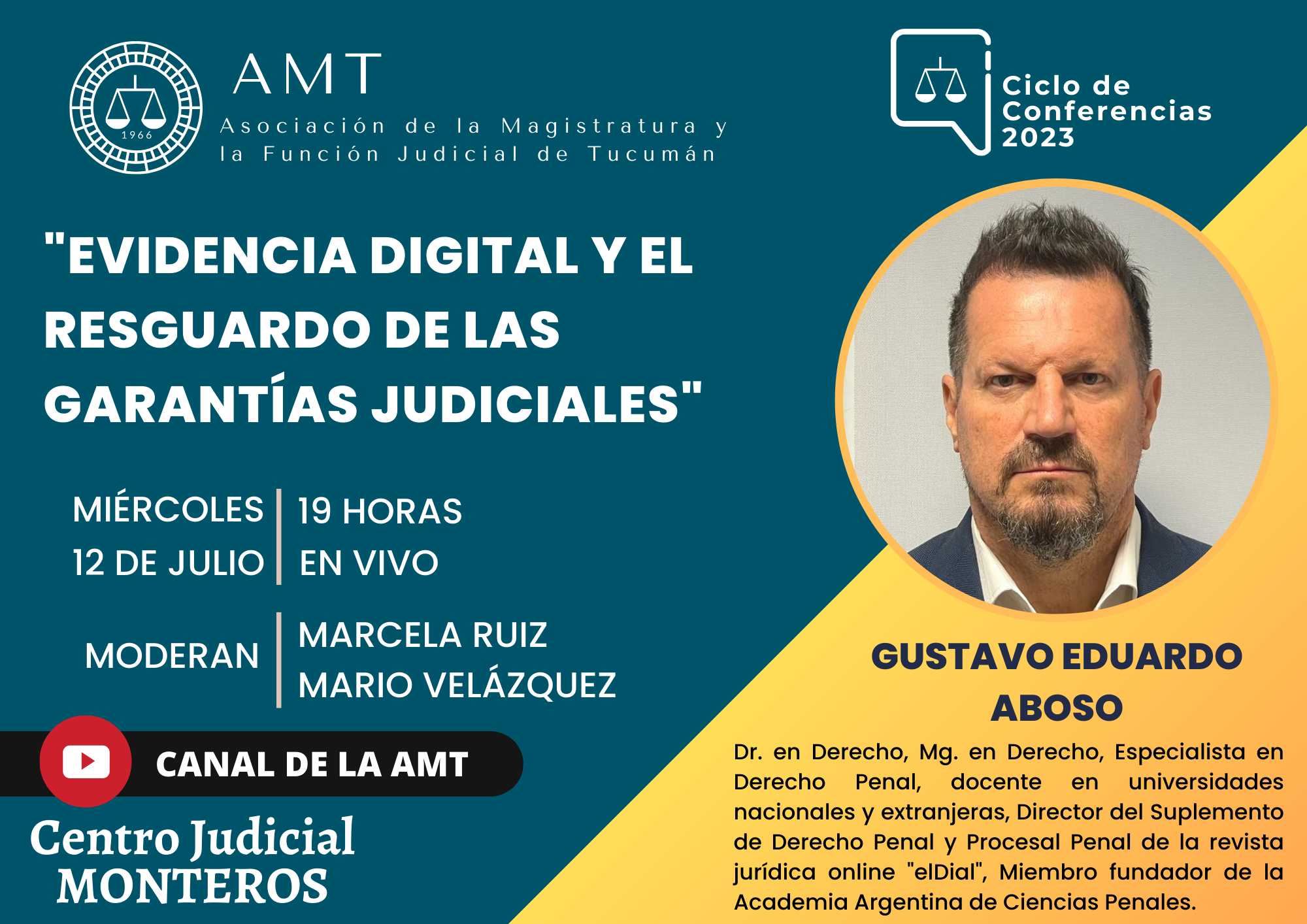 Vuelva a ver la conferencia de Gustavo Eduardo Aboso «Evidencia digital y el resguardo de las garantías judiciales»