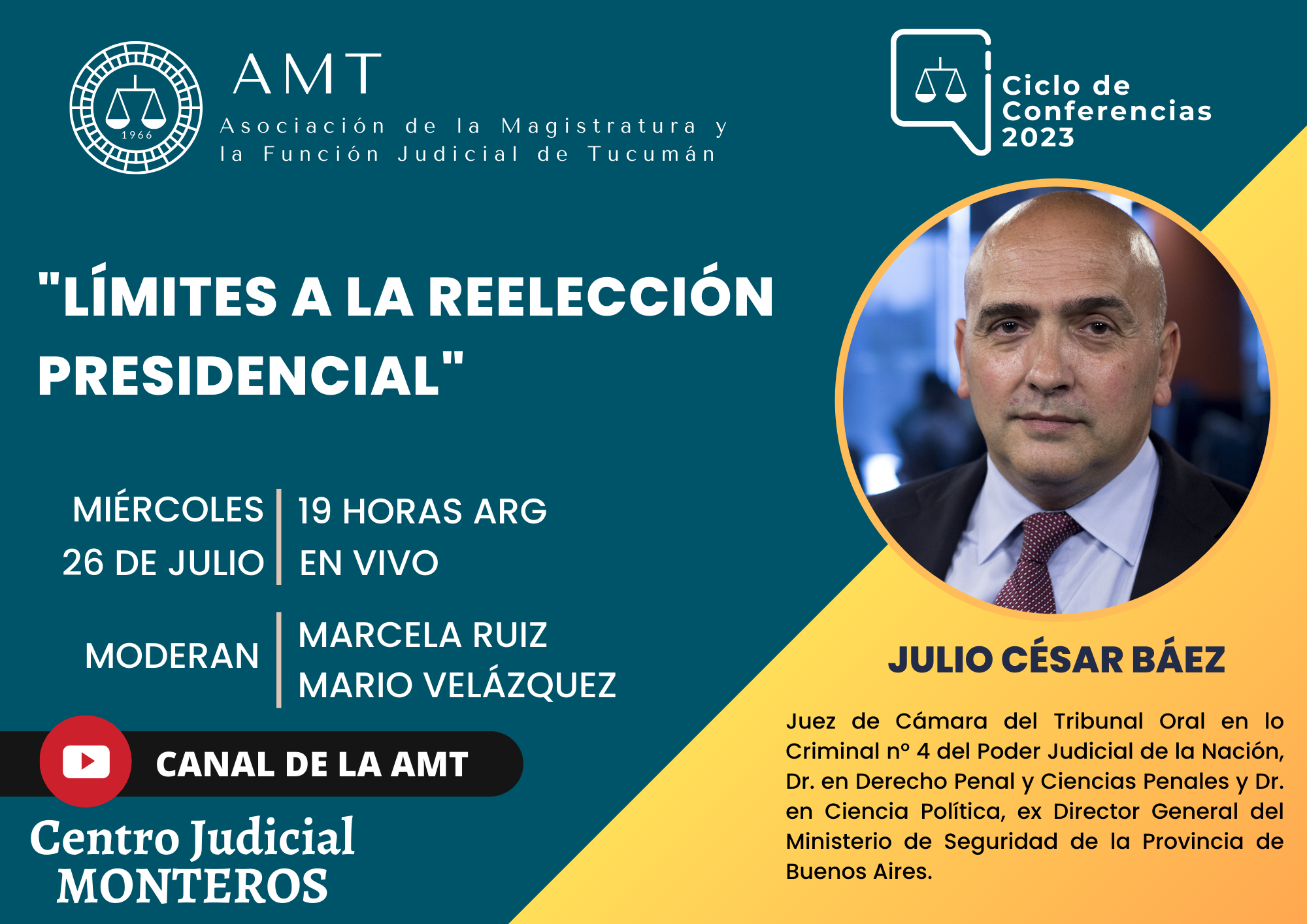 Vuelva a ver la conferencia de Julio César Báez «Límites a la reelección presidencial»
