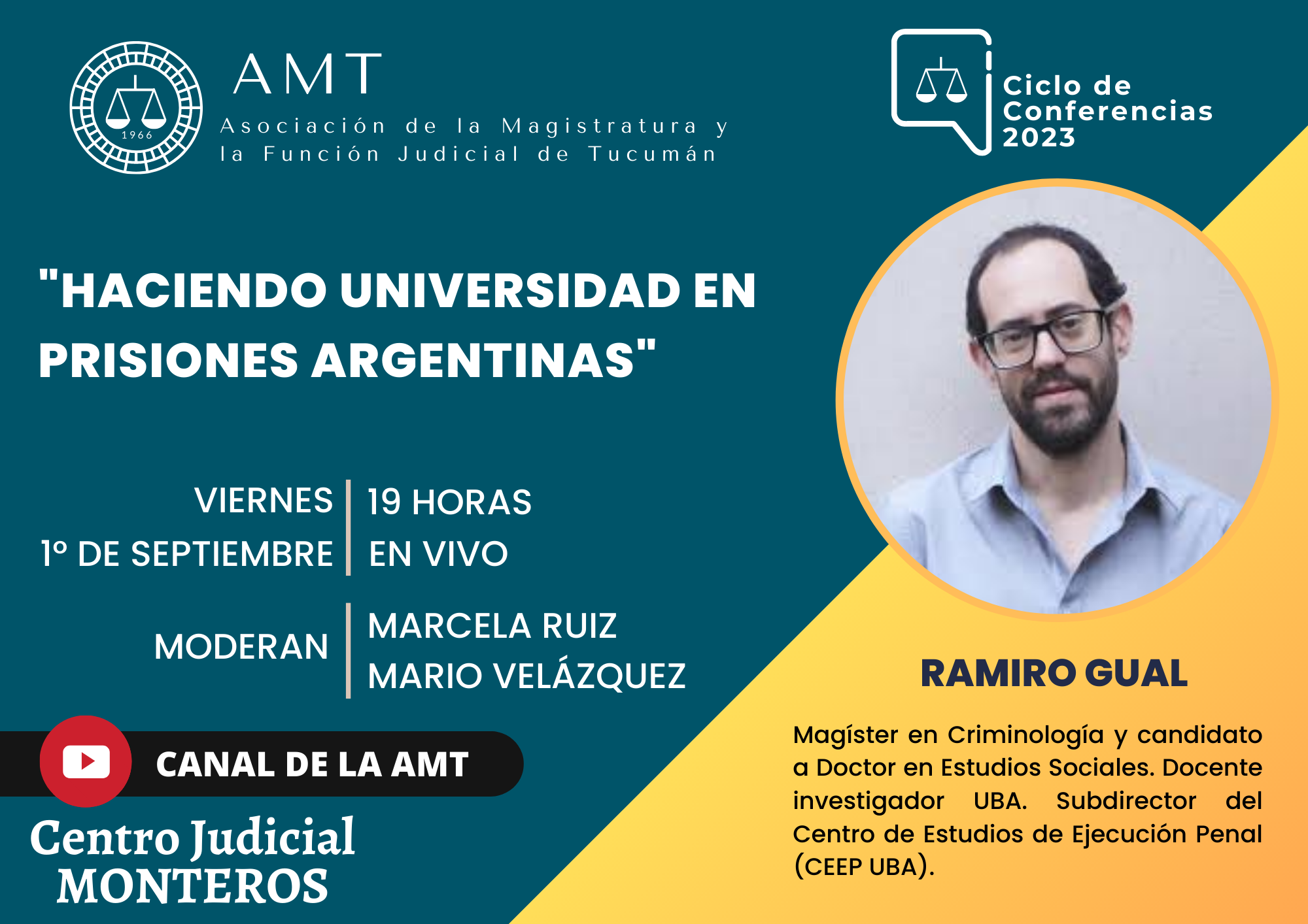 Vuelva a ver la conferencia de Ramiro Gual «Haciendo universidad en prisiones argentinas»