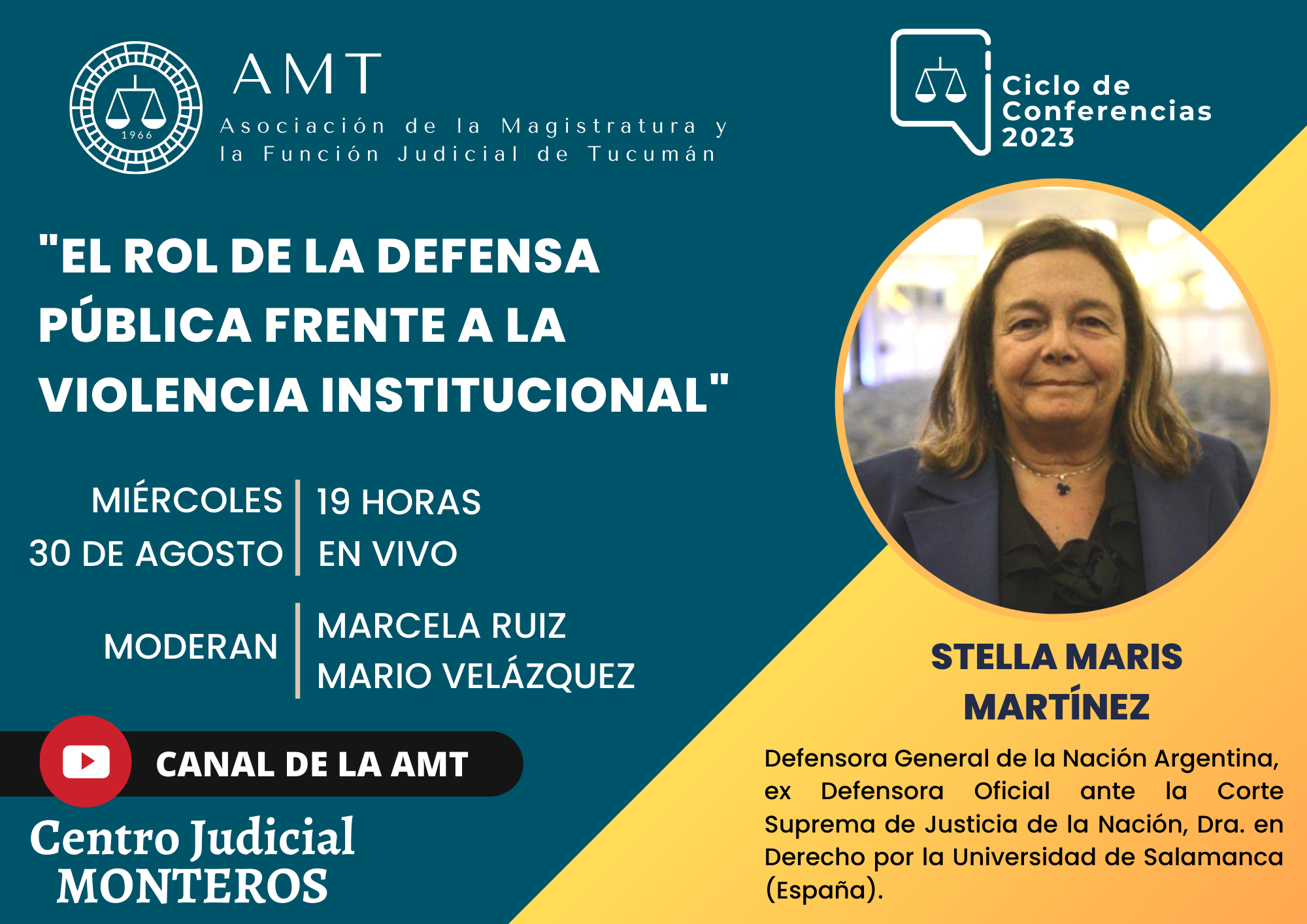 Vuelva a ver la conferencia Stella Maris Martínez «El Rol de la Defensa Pública frente a la violencia institucional»